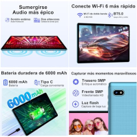 Tablet DMOAO 10 palců s Androidem 12 a 5G Wi-Fi, HD tablet s 8 GB RAM + 64 GB ROM TF 1 TB , GPS, 8 jader 2,0 GHz, Bluetooth 5.0